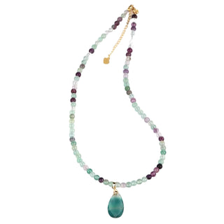 Collar de Piedra Natural Fluorita BXSEEF - Cuentas de 5mm