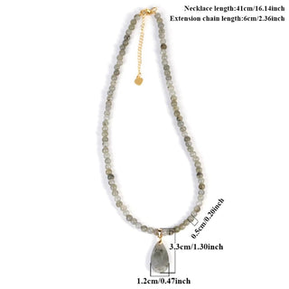 Collar de Piedra Natural Fluorita BXSEEF - Cuentas de 5mm