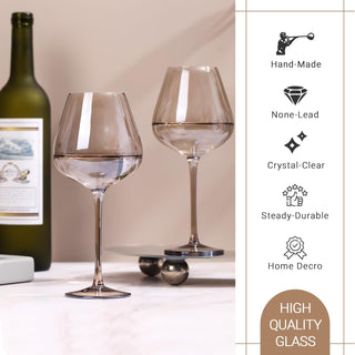 Set de 6 Copas de Vino Tintado Physkoa (Color Moca)