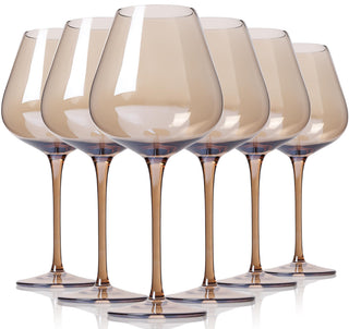 Set de 6 Copas de Vino Tintado Physkoa (Color Moca)