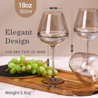 Set de 6 Copas de Vino Tintado Physkoa (Color Moca)
