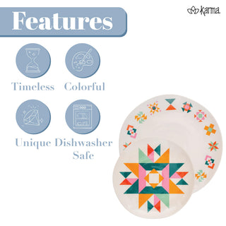Set de 4 Platos de Melamina para Ensalada Karma (Colibríes)