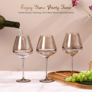 Set de 6 Copas de Vino Tintado Physkoa (Color Moca)