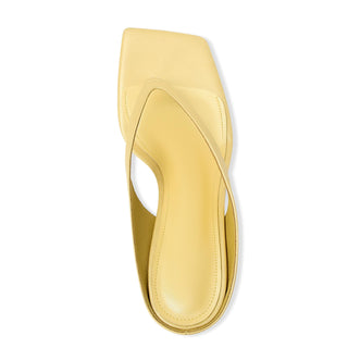 Sandalias de Tacón Bajo MAIJED para Mujer - Punta Cuadrada Amarilla