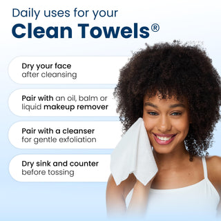 Toallas Faciales Desechables Clean Skin Club XL (50 Unidades)
