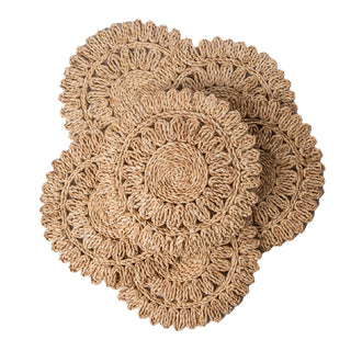 Set de 6 Individuales de Mesa Redondos de Hoja de Maíz Laquedecraft