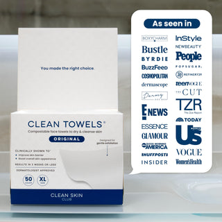 Toallas Faciales Desechables Clean Skin Club XL (50 Unidades)