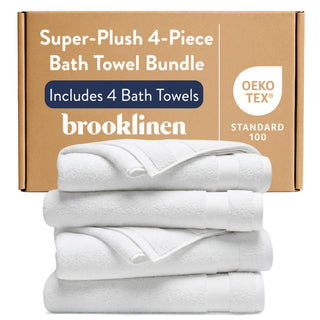 Set de 4 Toallas de Baño Brooklinen Algodón Turco - Blanco