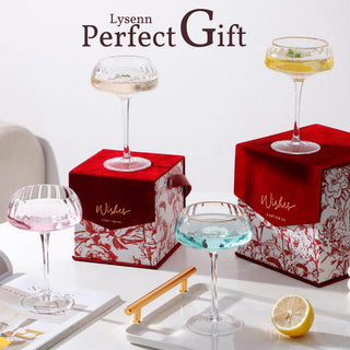 Set de 4 Copas de Champán y Martini Lysenn