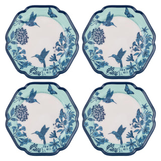 Set de 4 Platos de Melamina para Ensalada Karma (Colibríes)